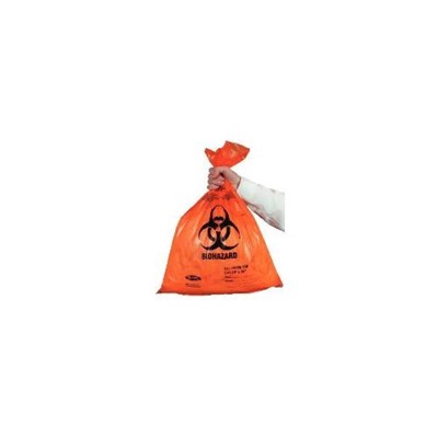 Biohazard Bags Orange w/ Ind. 14"X19"