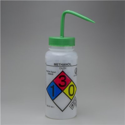 Wash Bottle GHS Methanol  500ml  4/pack